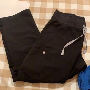 Large black figs scrub pants